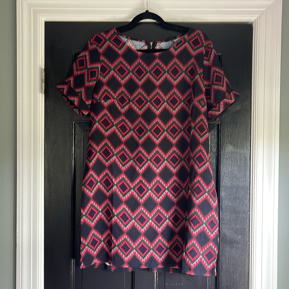 Retro print mini dress